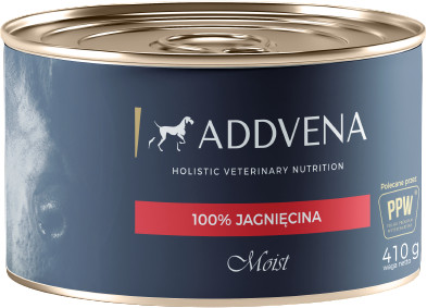 ADDVENA Addvena Moist 100% Jagnięcina karma mokra dla psów 410g 5906395581603
