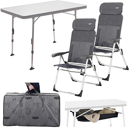 Crespo crespo kompletny zestaw 5-częściowy, 2 krzesła, 1, 1 siatka stół do odkładania, 1 Pack torba AL/213-CT