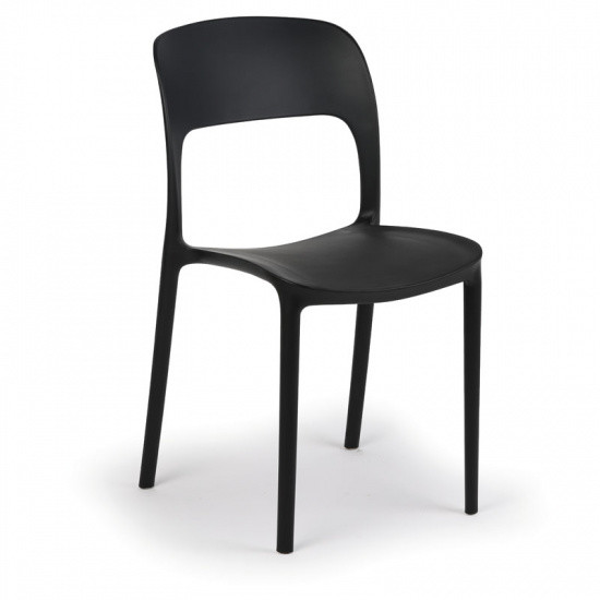 B2B Partner Designerskie plastikowe krzesło kuchenne REFRESCO, czarne 413024