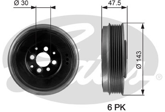 GATES KOŁO PASOWE WAŁU KORB GATES TVD1003 AUDI A3/SEAT LEON/TOLEDO/VW GOLF IV 1,9TDI/SDI 98-05 GATES TVD1003