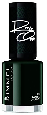 Rimmel London Super, lakier do paznokci, ciemnoszare połysk, 8 ML ciemnozielony 34774403904