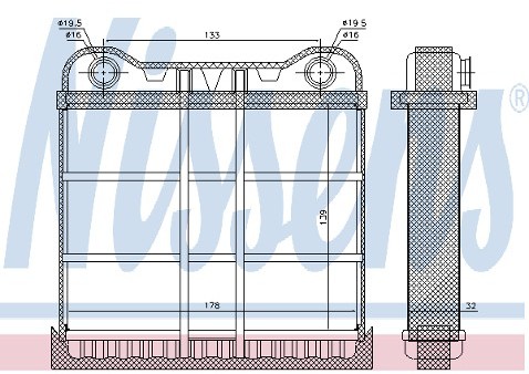 NISSENS Wymiennik ciepła, ogrzewanie wnętrza 70225