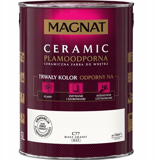 Magnat Farba Ceramic 5l biały granit C77