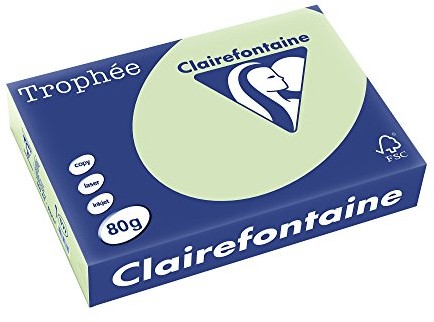 Clairefontaine Tropheé Pastell 1777C papier do drukarek, DIN A4, zielony 80 g/m, ryza 500 arkuszy 1777-VTG