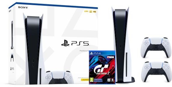 Sony PlayStation 5 + Gran Turismo 7 + dodatkowy pad biaĹy