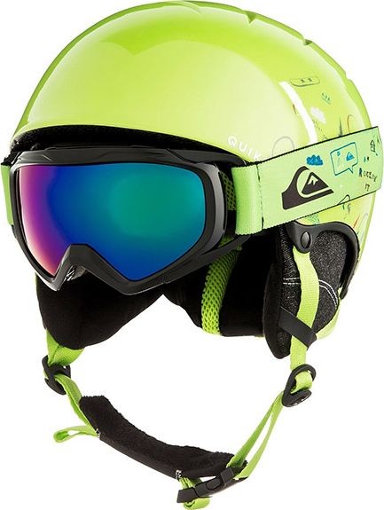 Quiksilver Zestaw Kask + Gogle Game Pack Lime Green Moam Tatt GJZ3 2019 EQBTL03001-GJZ3
