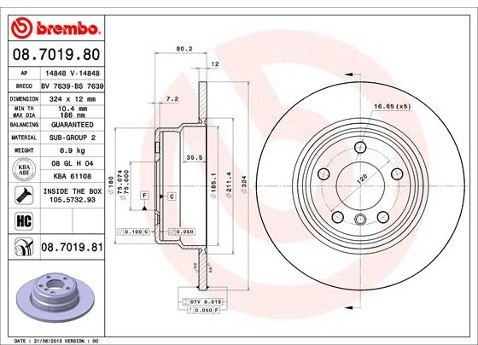 BREMBO 08.7019.81