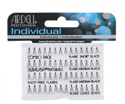 Ardell Individual DuraLash - Kępki rzęs - 650634 - COMBO PACK - KNOT-FREE FLARES