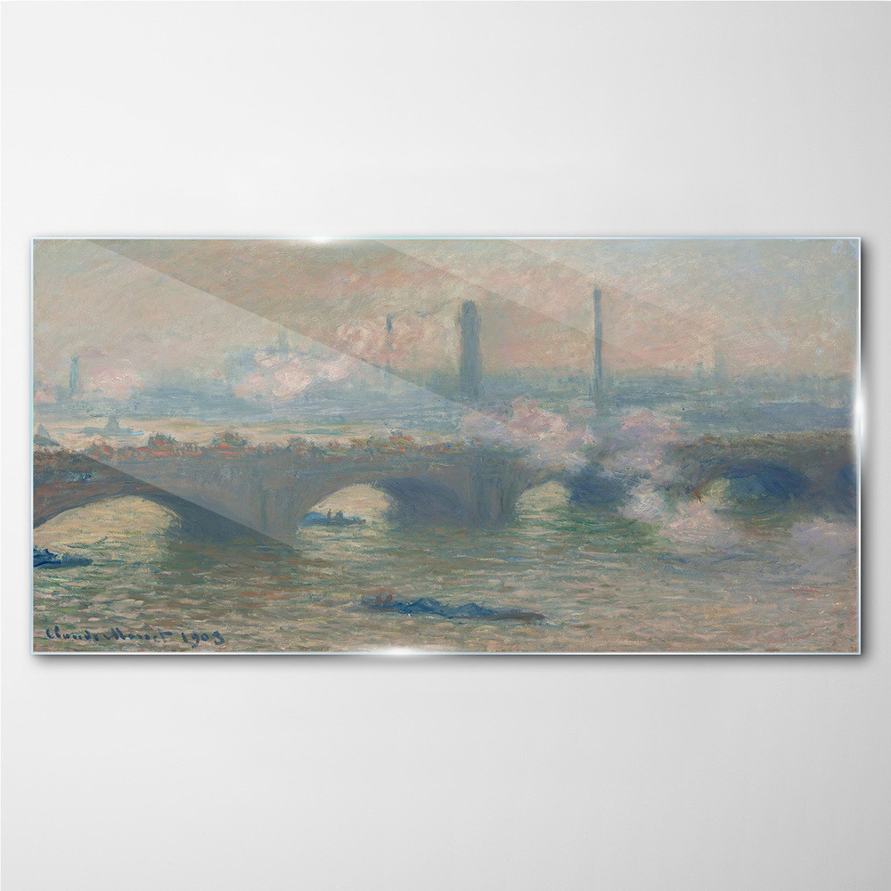 PL Coloray Obraz na Szkle Waterloo most szary Monet 100x50cm