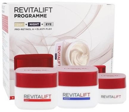 Loreal Paris Paris Revitalift zestaw Krem na dzień 50 ml + Krem na noc 50 ml + Krem pod oczy 15 ml dla kobiet