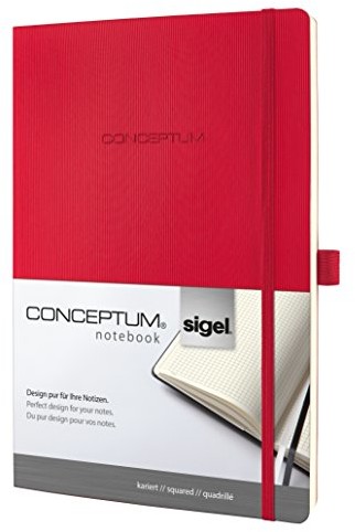 Sigel notatnik, ok.A4, miękka okładka, teraz z powierzchnią softwave, CONCEPTUM, czerwony CO314