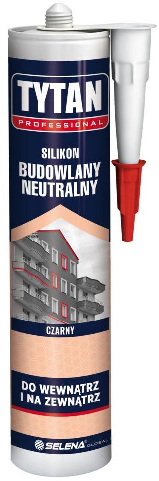 Tytan Silikon BUDOWLANY NEUTRALNY 280 ml Czarny Do wewnątrz i na zewnątrz