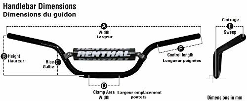 Renthal Renthal 922-01-BK-07-185 Twin Wall 922 Rc High- Czarny 858921300 016
