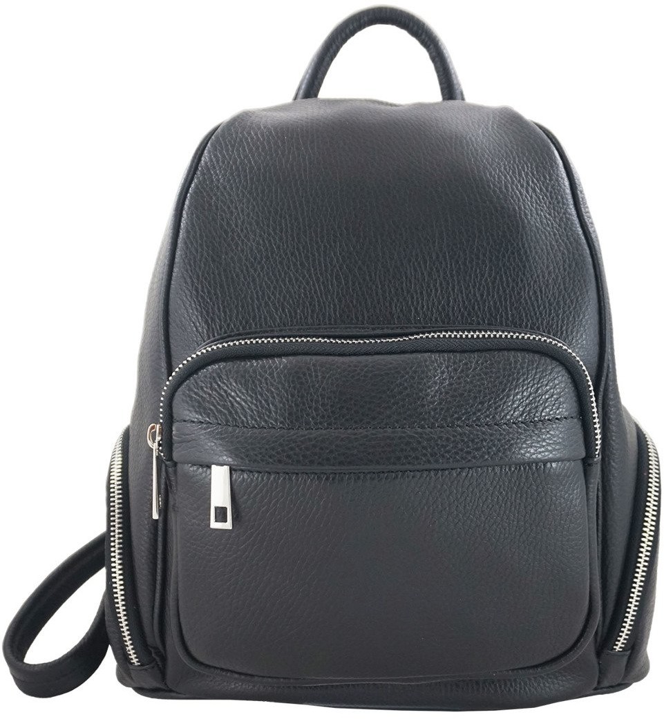 Barberini's Plecaki skórzane damskie CASUAL - Czarny 857-1