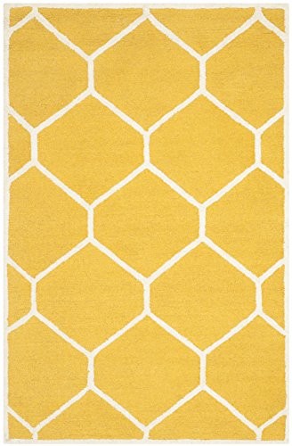 Safavieh cam144q Lulu tekstura dywan, wełna, złoty/kość słoniowa CAM144Q-4