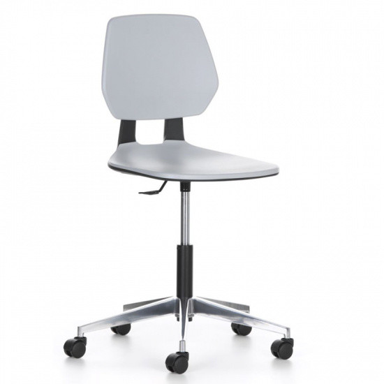 B2B Partner Krzesło robocze ALLOY Plastik, niskie, na kółkach, szare 280716