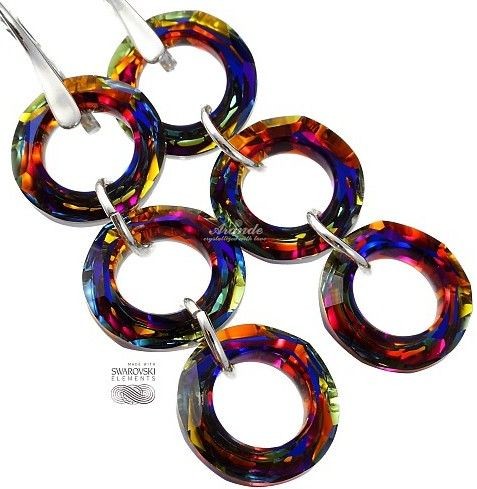 Swarovski przepiękne kolczyki VOLCANO RINGS