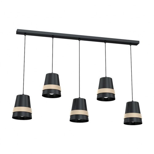 Milagro Venezia lampa wisząca 5-punktowa czarna MLP5452