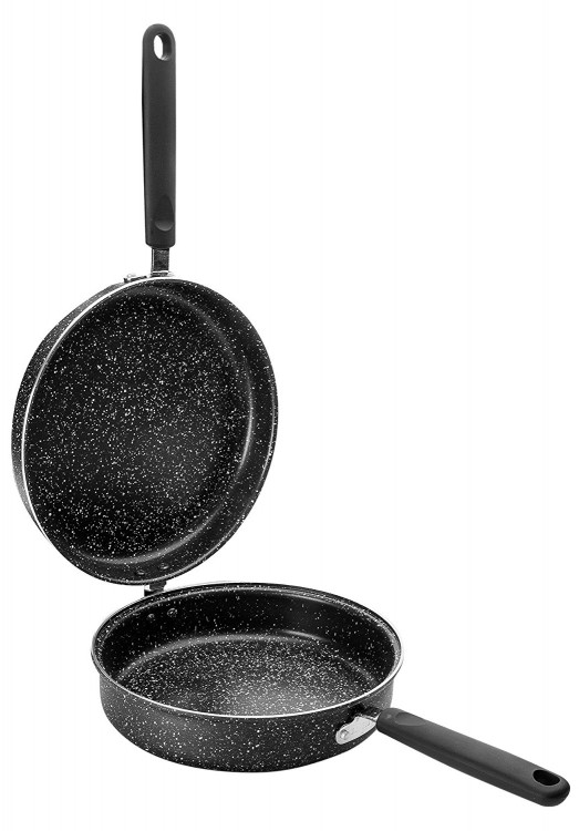IBILI Patelnia dwustronna 24 cm do smażenia omletów 441024, indukcja, powłoka kamienna 441024