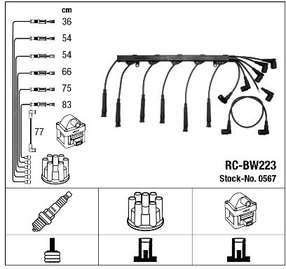 NGK Przewody zapłonowe - zestaw 0567