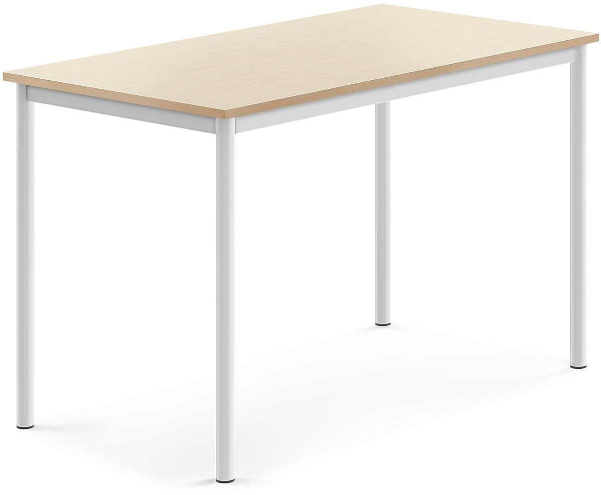 AJ Produkty Biurko SONITUS, 1200x700x760 mm, brzoza laminat, biały