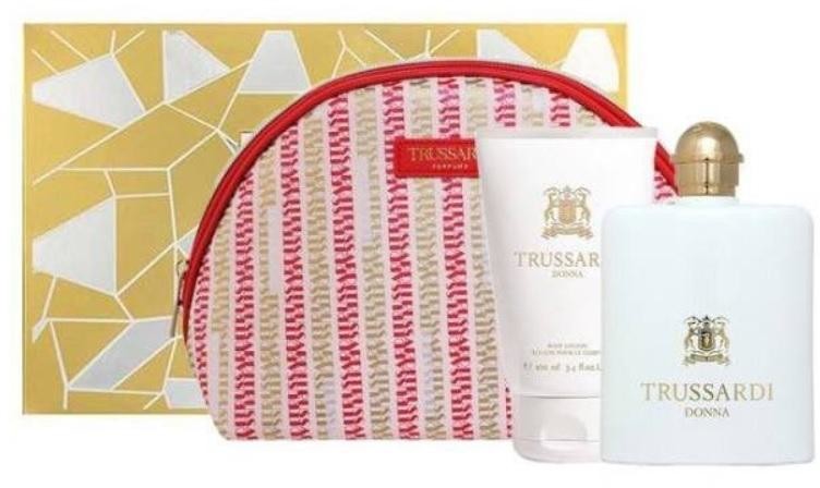 Trussardi Donna zestaw woda perfumowana spray 100ml + balsam do ciała 100ml + kosmetyczka