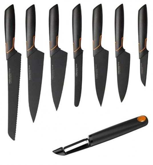 Fiskars EDGE FSEL2 KOMPLET 7 NOŻY KUCHENNYCH + OBIERAK FF JAPOŃSKA STAL NIERDZEWNA FSEL12