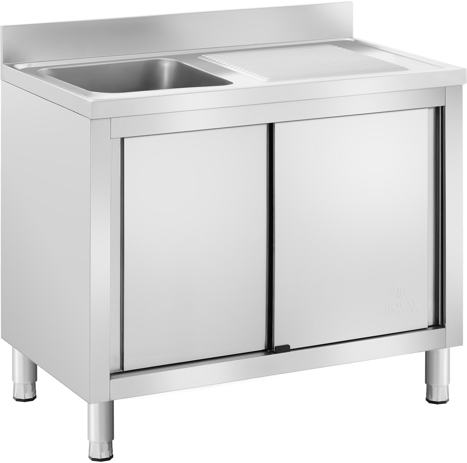 Royal Catering Szafka ze zlewem 1 komora stal nierdzewna 400 x 400 x 240 mm RC-IKS11