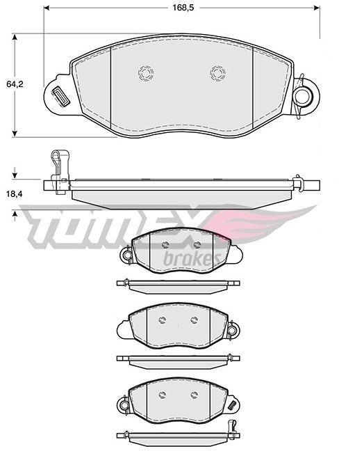 Tomex BRAKES Zestaw klocków hamulcowych, hamulce tarczowe BRAKES TX 12-61 TX 12-61