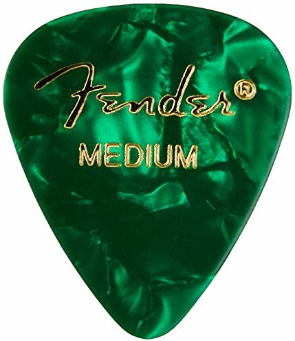 Fender 351 Shape Premium plektrony (12 sztuk) do gitary elektrycznej, gitary akustycznej, mandoliny i basów Medium Green Moto 1980351871