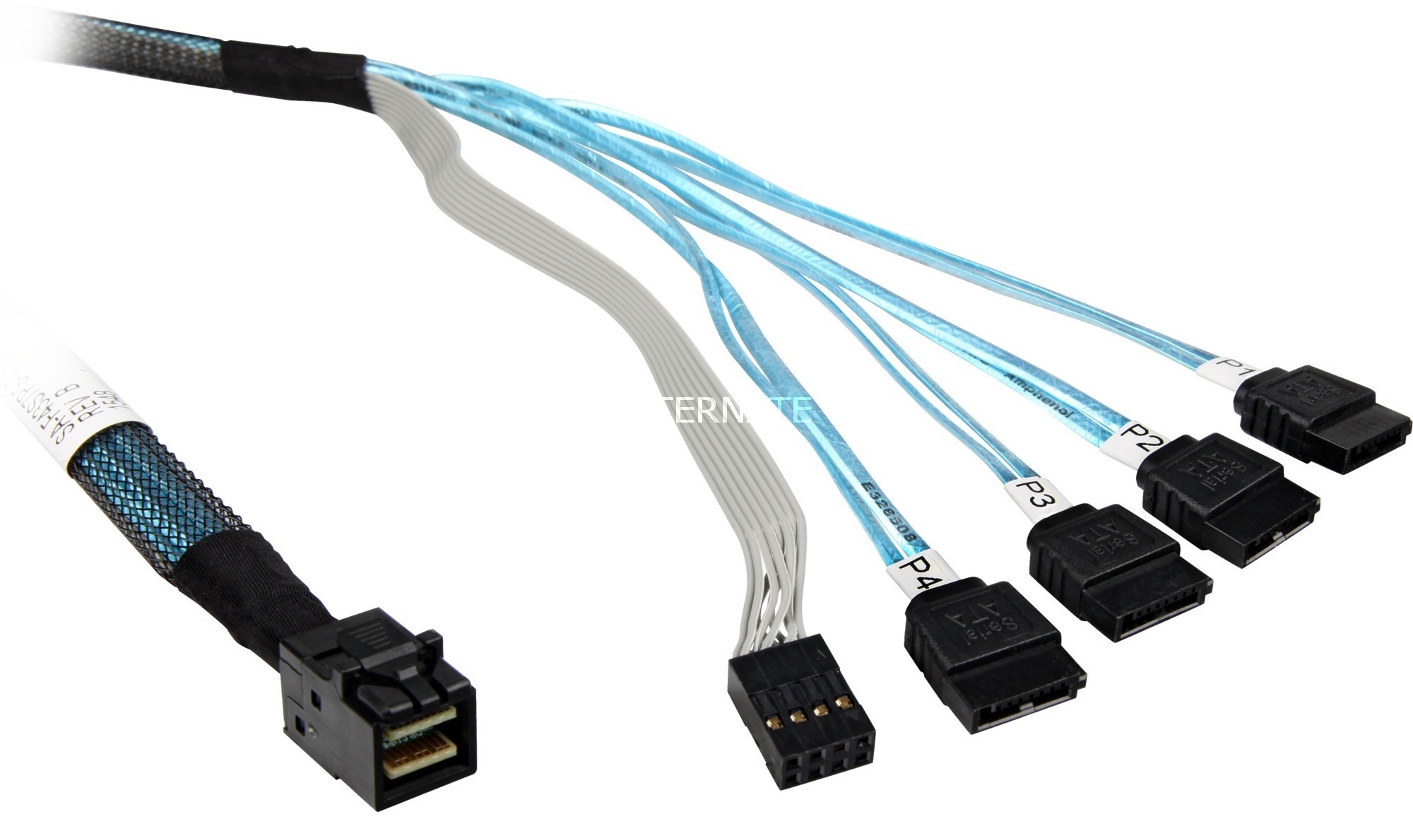 Broadcom L5-00219-00 zmieniacz płci / kabli SFF-8643 4 x SATA Czarny, Adapter