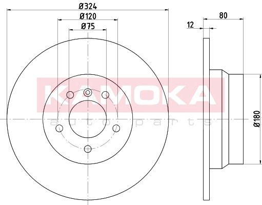 KAMOKA Tarcza hamulcowa 103187 103187