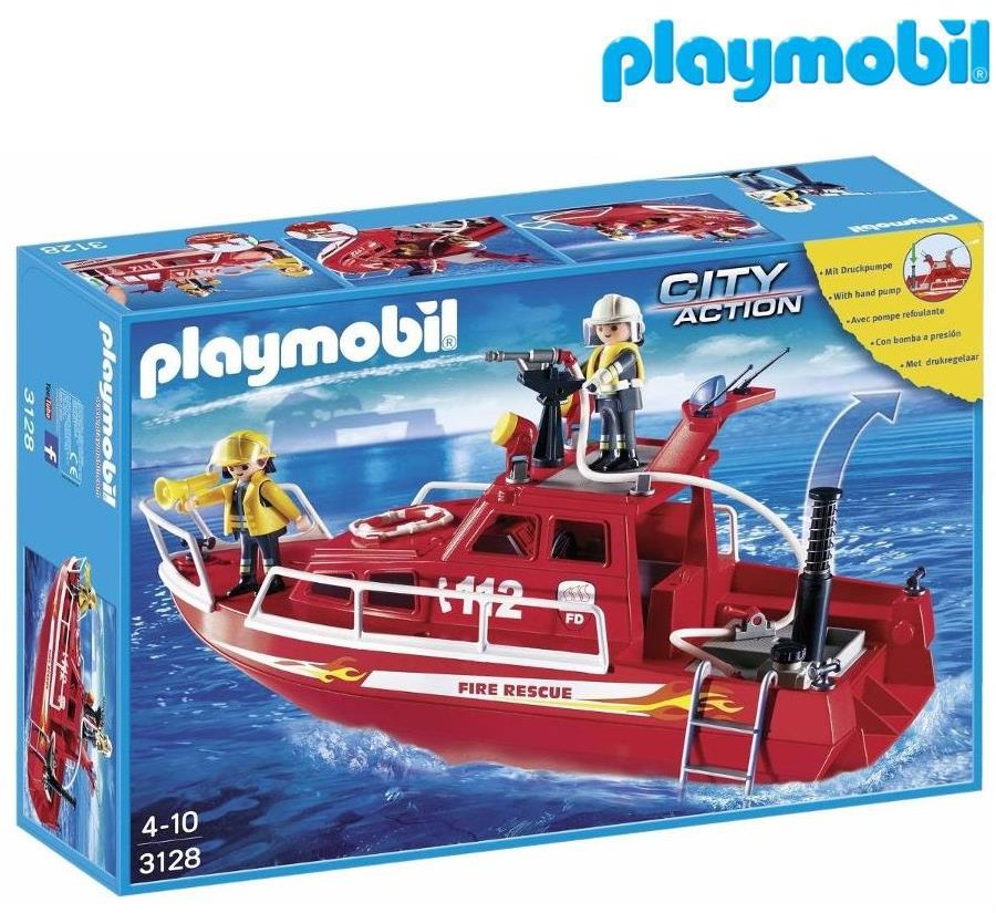 Playmobil Łódź strażacka z armatką wodną 4128