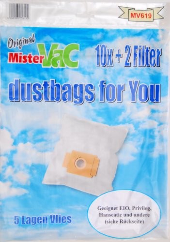 Mister Vac MisterVac MV 619/worków do odkurzacza 5-warstwowa włóknina/torebki na korzyść Pack 30 + 6 filtr o aecexporttoautocad zestaw ssawek/do serii, CH, Dirt Devil M-Serie, EIO MV 619