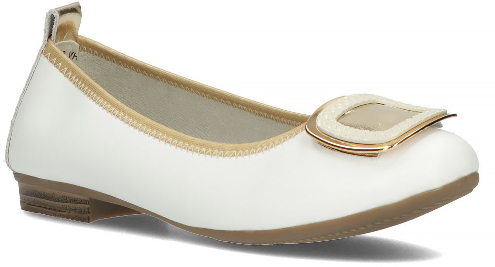 Filippo Skórzane baleriny damskie DP3661/22 WH białe