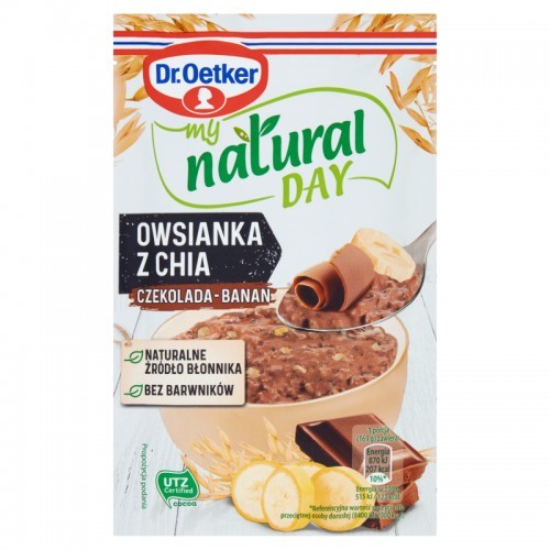 Natural DR.OETKER Owsianka z Chia Czekolada-Banan My Day 54g - Dr Oetker