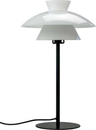 NoName Lampa stołowa lampa stołowa Valby 40 cm szkło G9 5W biały/czarny twm_871779