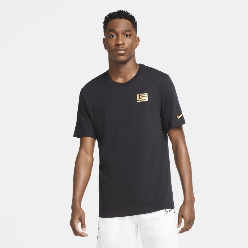 Nike Męski T-shirt do koszykówki Dri-FIT LeBron Strive For Greatness - Czerń CV1057-010