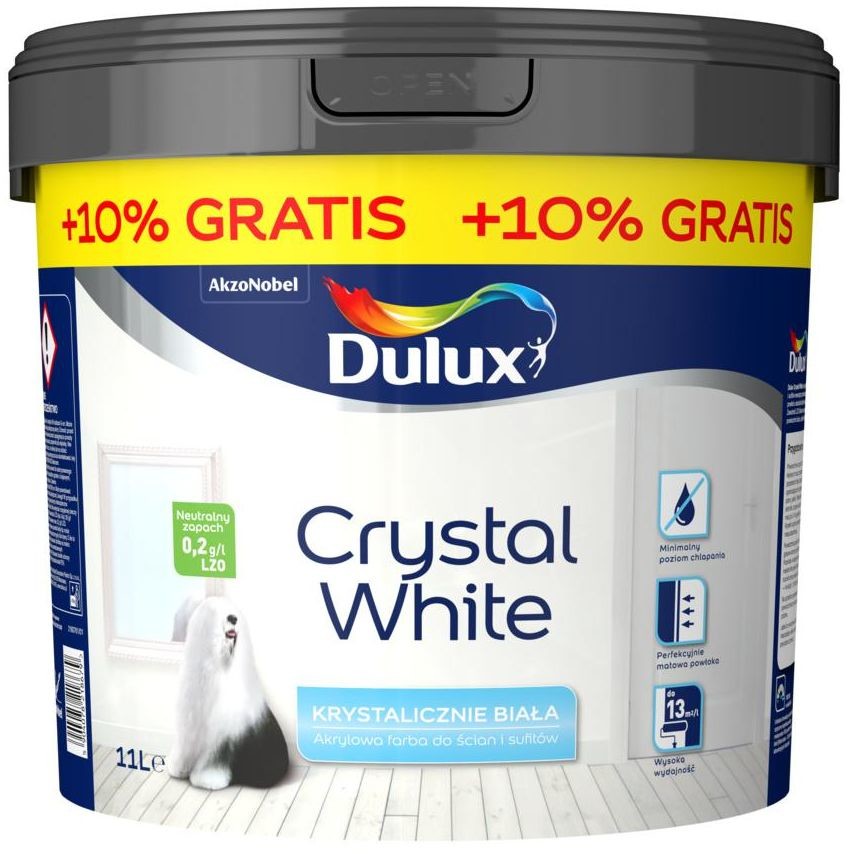 Dulux Farba wewnętrzna CRYSTAL WHITE 10 Biała