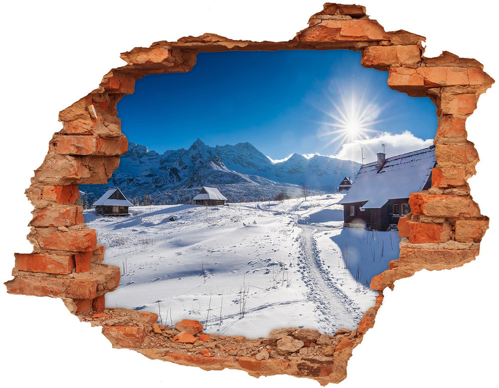 Wallmuralia.pl Dziura 3d w ścianie naklejka Hale Tatry