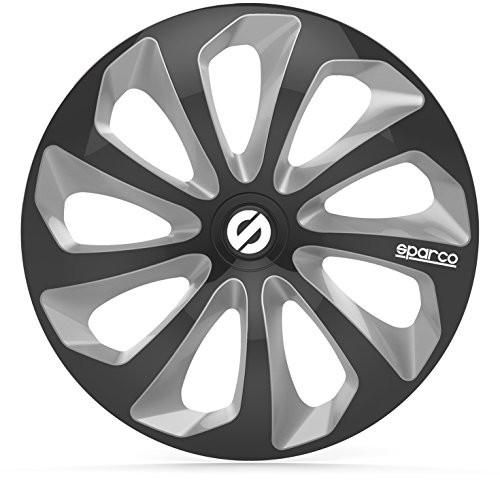 Sparco sparco spc1373bksv 4 ozdobne kołpaki 13 cali Sicilia, czarny/srebrny SPC1373BKSV