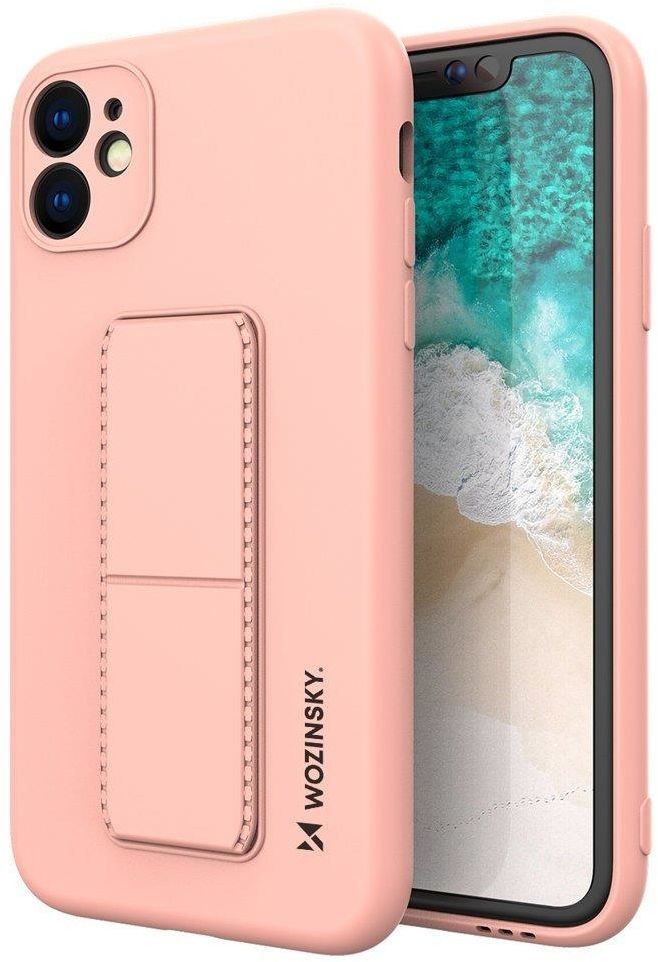 Wozinsky Kickstand Case elastyczne silikonowe etui z podstawką Samsung Galaxy A32 5G różowy