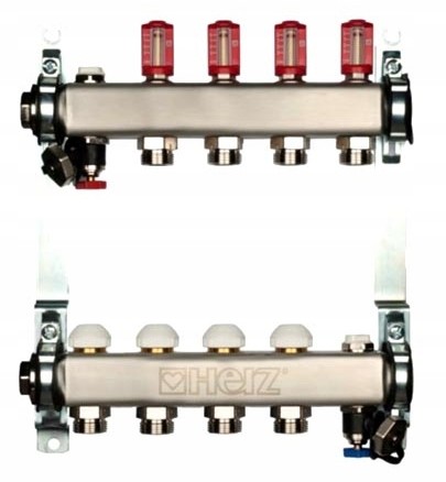 Herz Rozdzielacz 3 obwody nierdzewka zawory he303