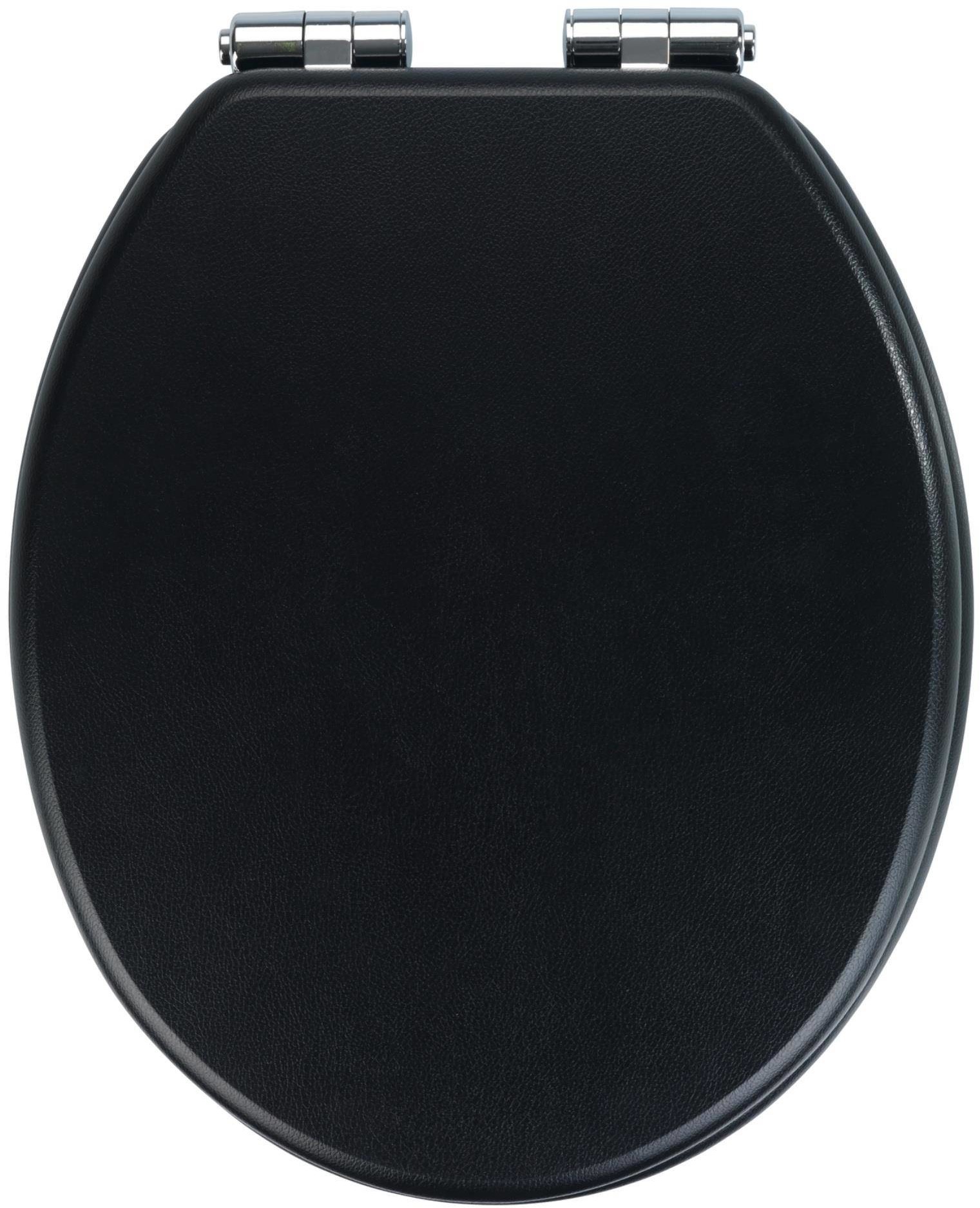 WENKO Deska sedesowa CUERO z MDF czarna 24846100