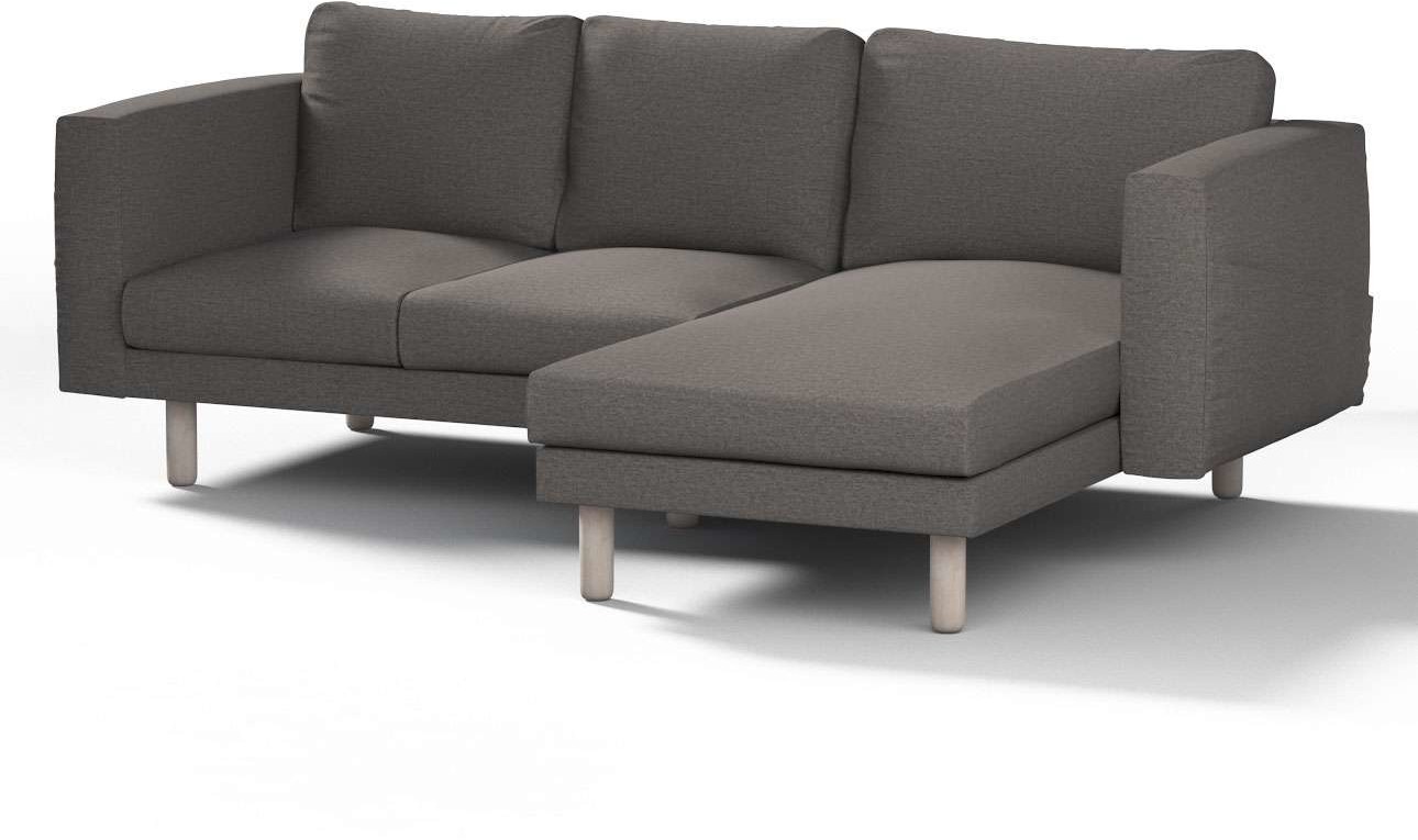 Dekoria pl pl Pokrowiec na sofę Norsborg 3-osobową z szezlongiem grafit 231 x 88/157 x 85 cm Edinburgh 1026-115-77
