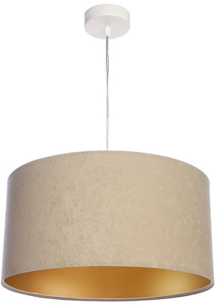 Koncept BPSKONCEPT Lampa wisząca welurowa beżowy złoty tkanina pcv Hemlata 60 BPS 010-029-60CM