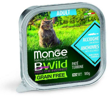 Monge Bwild Cat Adult Karma dla kota z anchois 100g