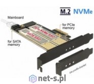 Delock PCI Express x4 > wewnętrzny M.2 B + wewnętrzny NVMe M.2 M (89630)