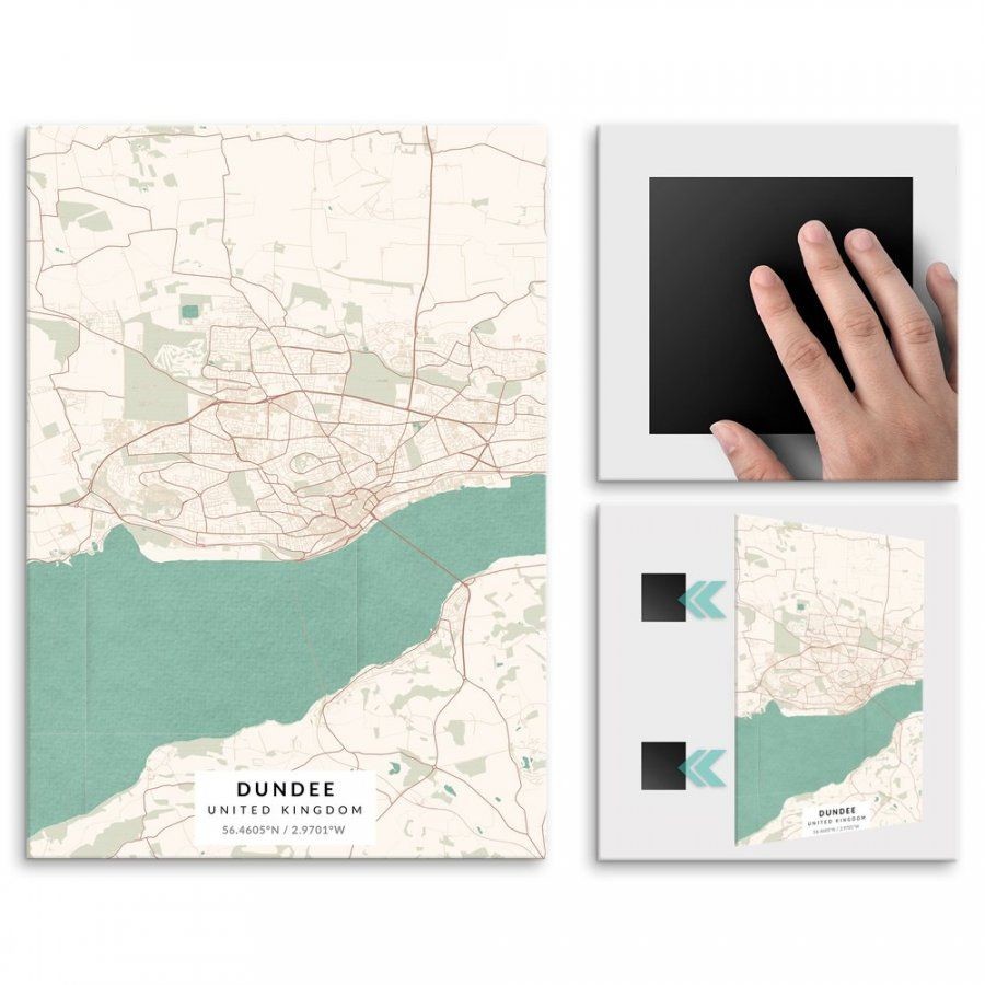 Pix4home Plakat metalowy Mapa Vintage Dundee M POS-M-04166