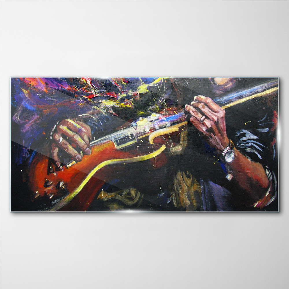 PL Coloray Obraz Szklany abstrakcja muzyka gitara 100x50cm